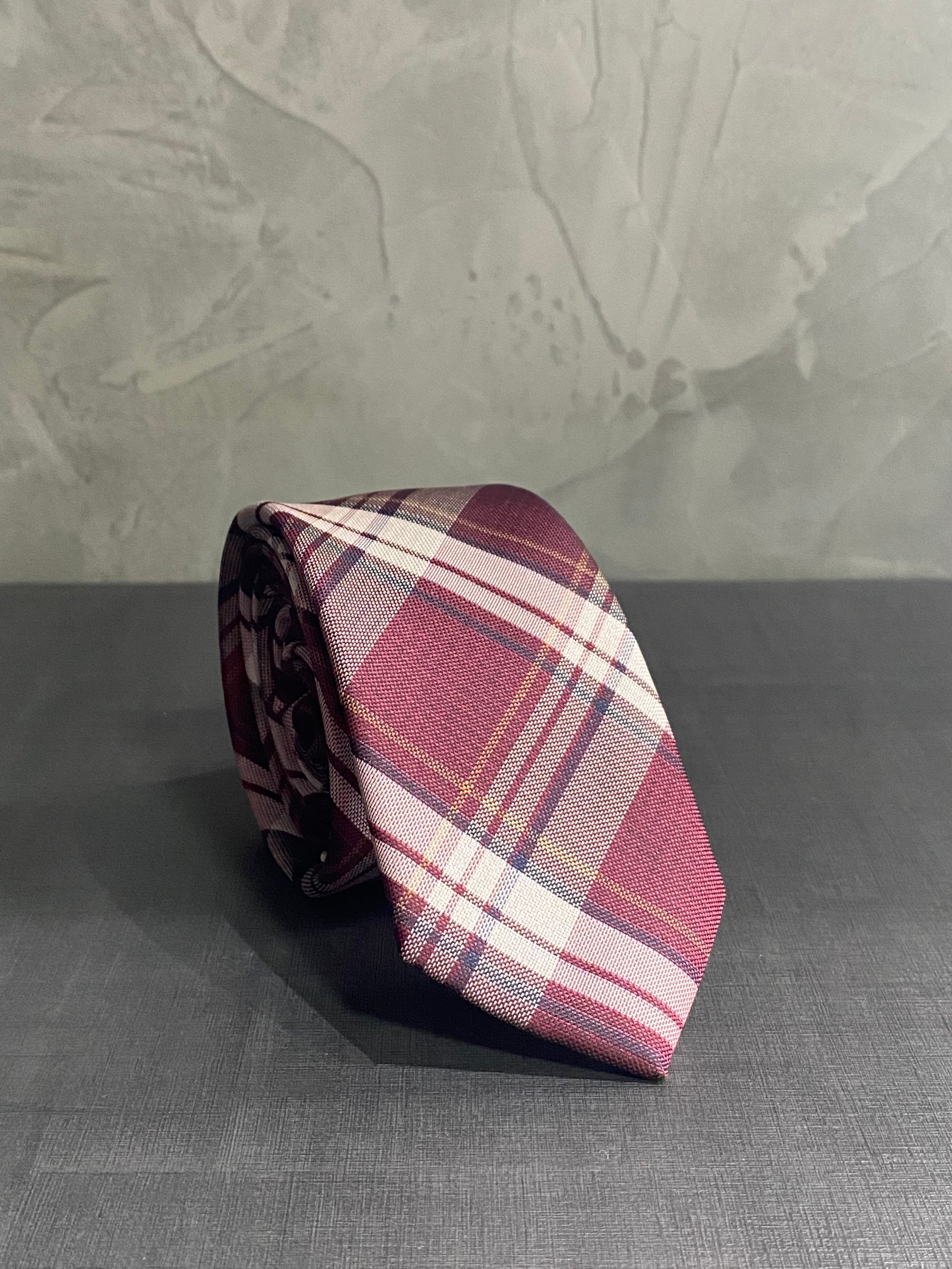 Gravata Bordo Xadrez