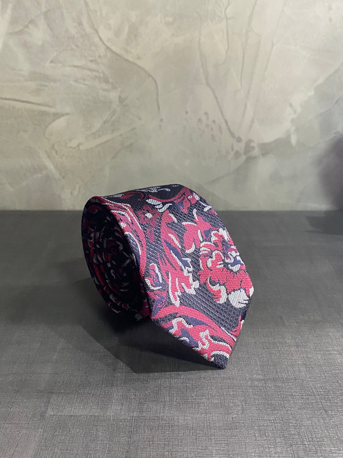 Gravata Azul/Vermelho Kashmir