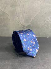 Gravata Azul Floral
