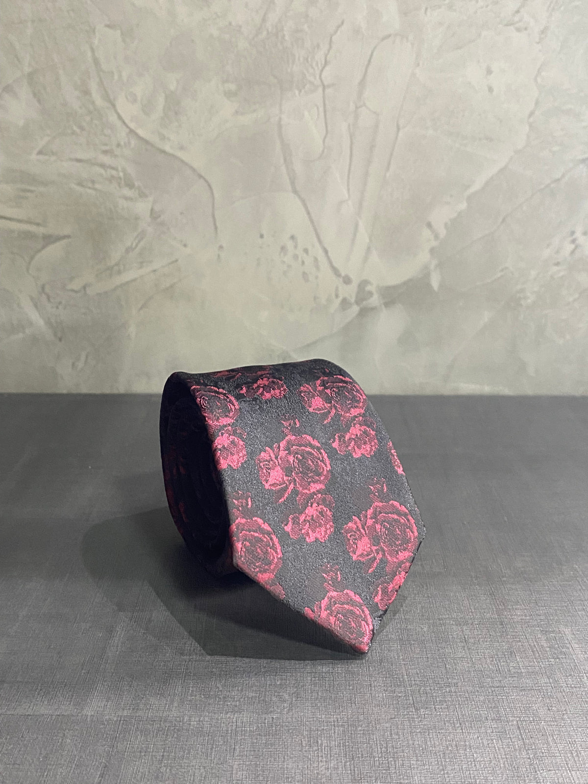 Gravata Preta/Vermelho Foral